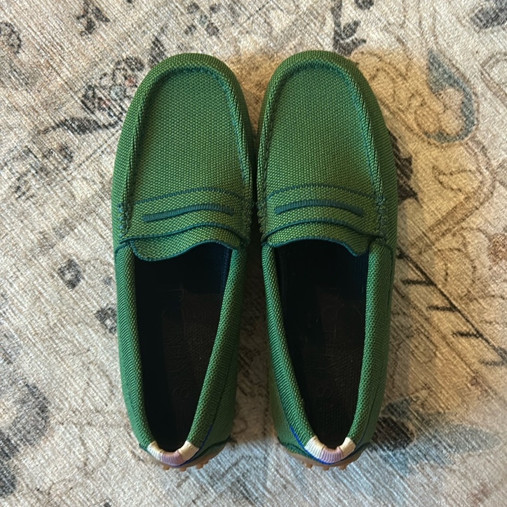 Rothy’s green driving moccasin